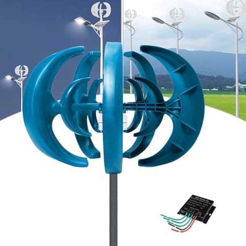 12V 24V Wind Turbine Generator Kit with Smart Controller & 5-Blade Auto Direction, Ideal for RVs, Boats, Marine, Terraces & Chalets - Durable Black Design