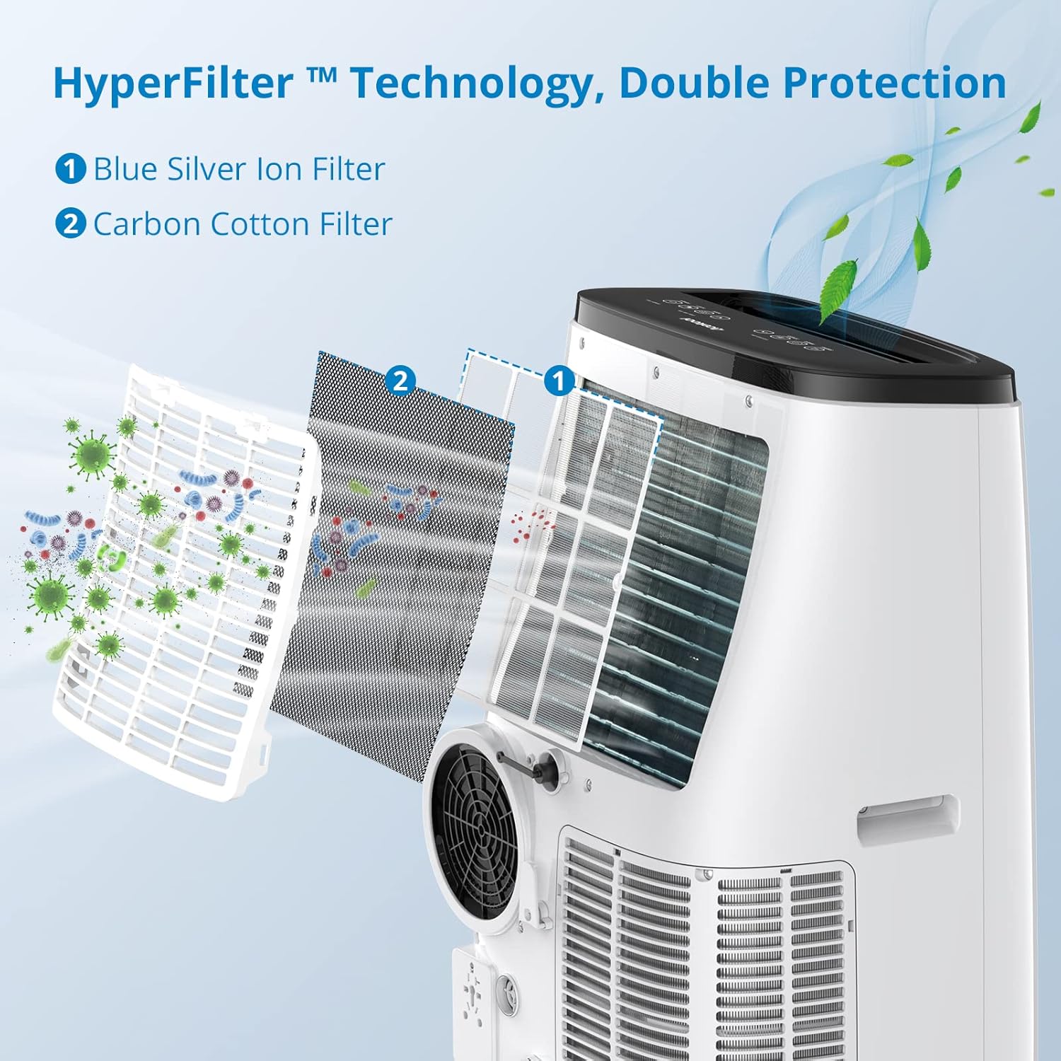 Portable Air Conditioners 14000 BTU 3-in-1 AC Unit with Fan & Dehumidifier, Cools up to 750 sq. ft. Air Cooler with Universal Casters, LED Display Full-Function, Remote Control, 24H Timer