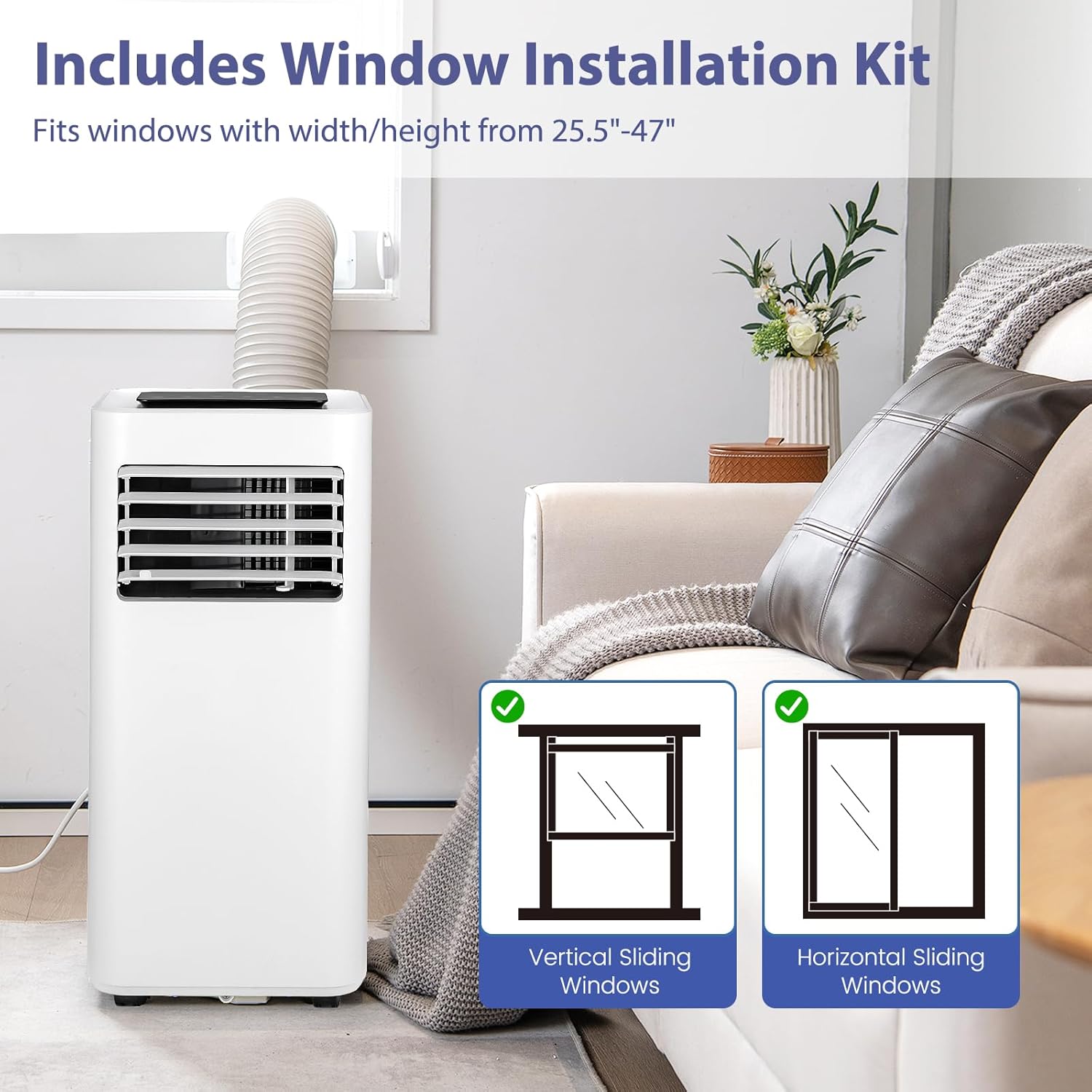 SIMOE 3-IN-1 Portable AC, 10000BTU Portable Air Conditioner Unit for room Cooling up to 350 sq.ft, with Remote Control, Window Kit & 0-24H Timer, Built-in Fan, Cooling, Dehumidifier & Sleep Modes