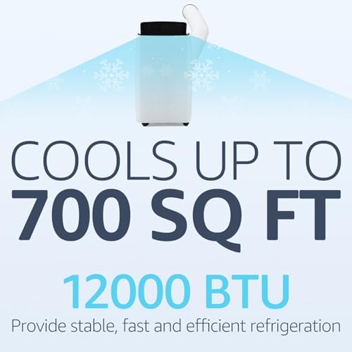 12,000 BTU Portable Air Conditioner, Cools Up to 550 Sq. Ft, 3-In-1 Room Air Conditioner with Remote/24Hrs Timer, Easy Install Kit for Home