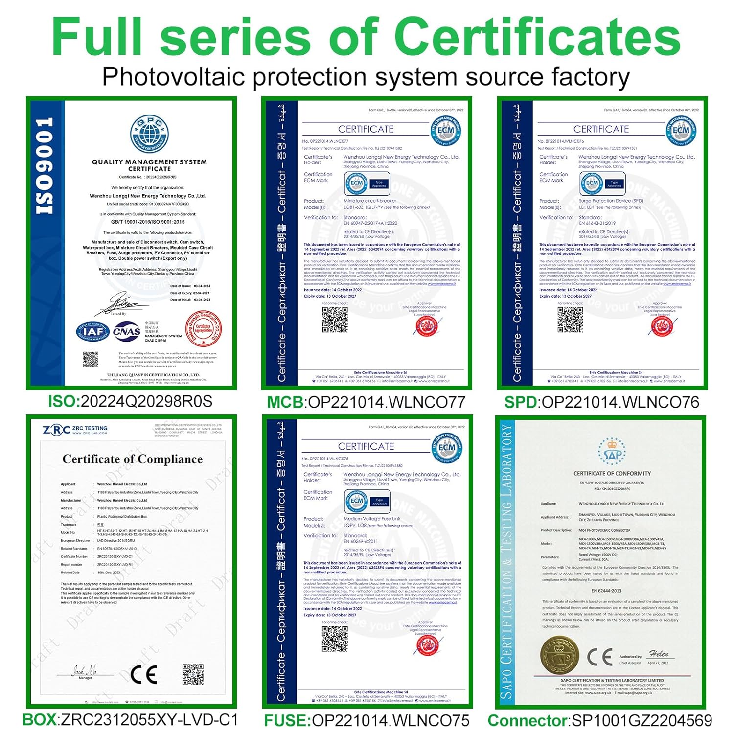 2 String Solar PV Combiner Box IP65 2 in 1 Out DC500V 40A Circuit Breaker & 10pcs Fuse Link 10A 1000V DC with Surge Protector and 20A PV Fuse,Solar Disconnect Switch Outdoor Waterproof for Solar Panel