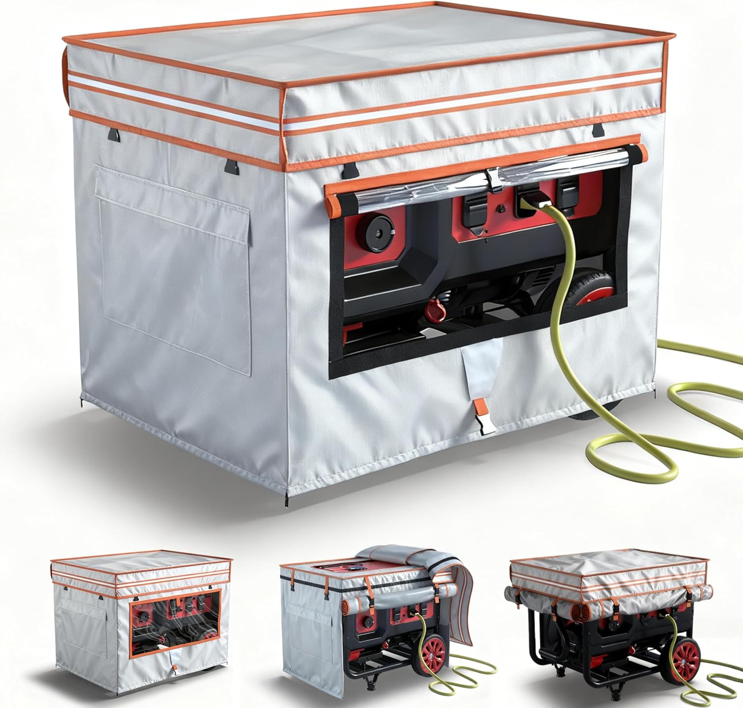Generator Covers,Generator Covers While Running,38X28X27Inches,With Tool Bag and Operable Window,Top Can be Refuel,600D+210D Double-Layer Fabric,Suitable for 10000W+ Frame Generator