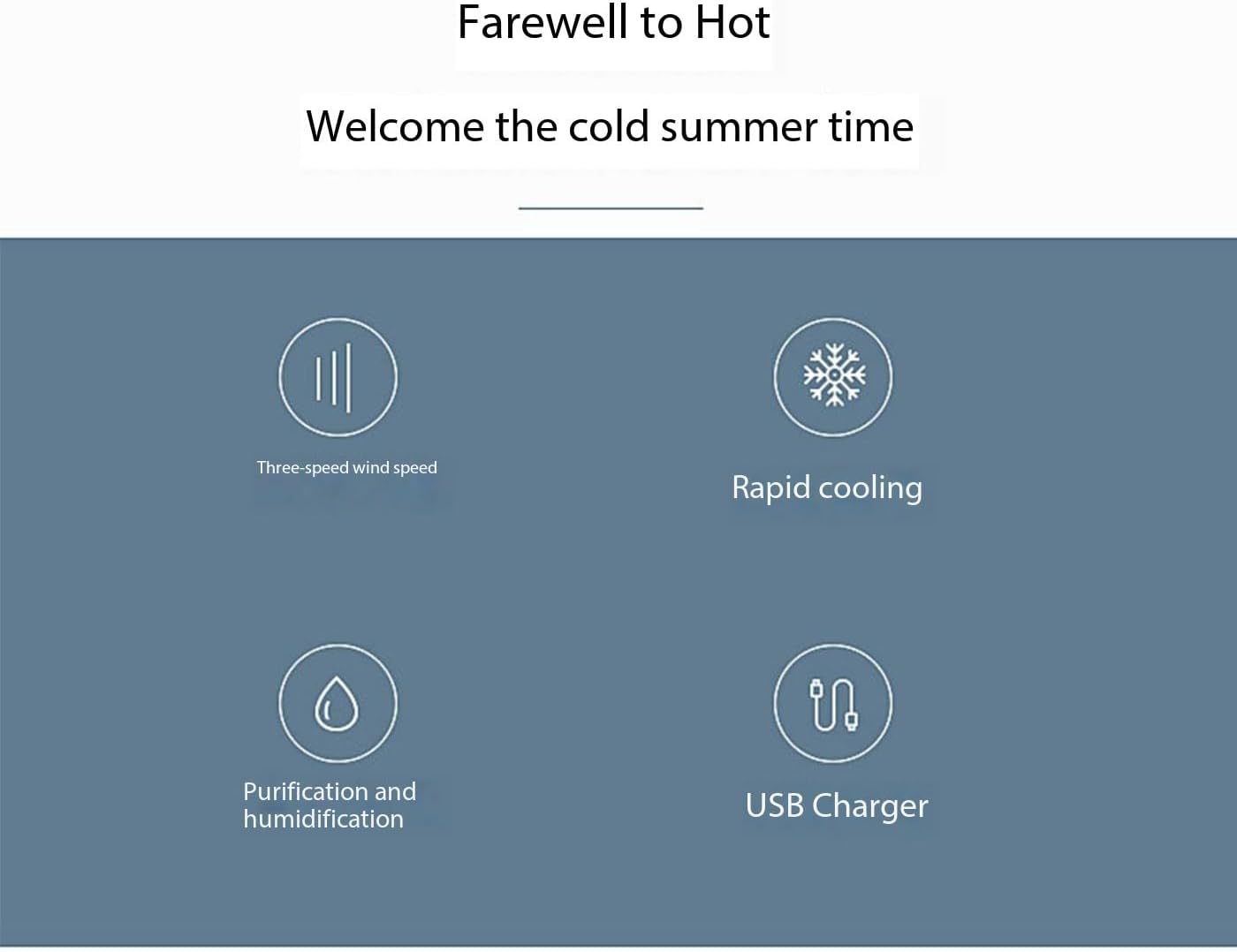 Mini Small Air Conditioner, Home Mini Desktop Cooling Fan USB Office Cool Portable Small Fan, Suitable for Home, Dormitory, Office