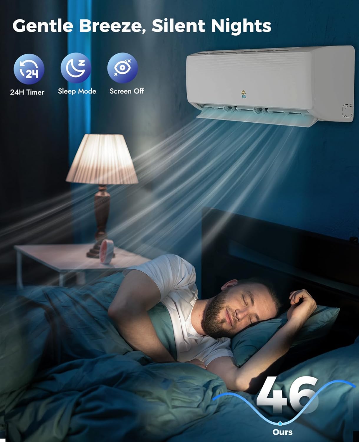 18000 BTU Mini Split Ac/Heating System - 19 SEER2 Mini Split AC Unit with Heat Pump, 230V Energy Efficient Ductless AC Unit Up to 1250 Sq.Ft with Installation Kit