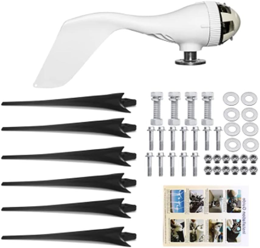 9000W 12V/24V Wind Turbine 6 Blade Horizontal Wind Generator Home Windmill with Charge Controller