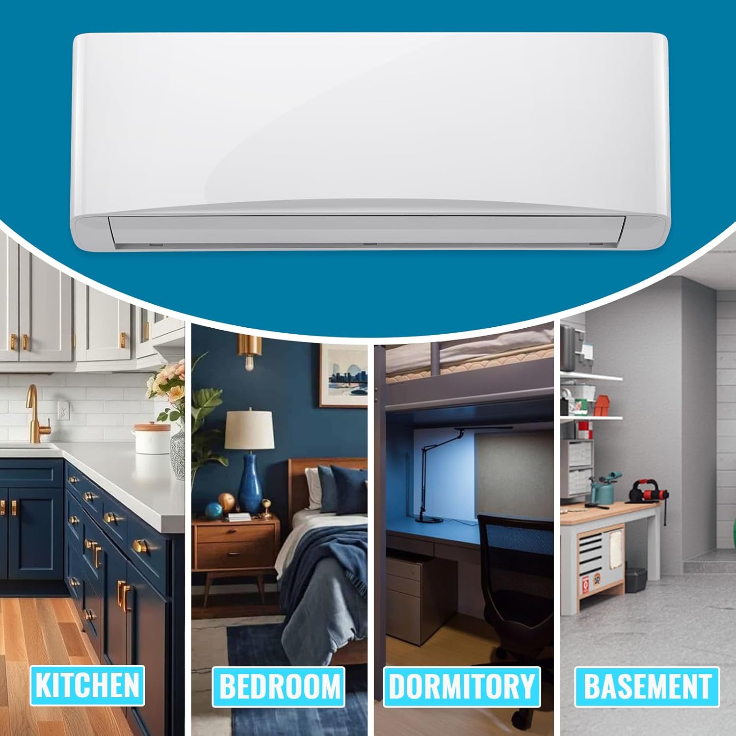 WANAI 9000 BTU 115V Mini Split Air Conditioner & Heat Pump System, 17 SEER2 Split Unit Ac Cool Up to 450 Sq.Ft with Installation Kit for Home, Office & Commercial Space