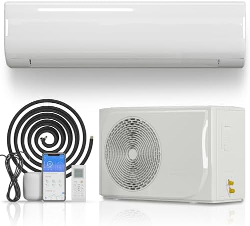 TABU-11500BTU Mini Split Air Conditioner&Heater with Heat Pump, 110-120V 19 SEER2 Wall-Mounted Ductless AC with Inverter, Compatible with Alexa, Energy Saving, Cools Rooms up to 750 Sq.Ft