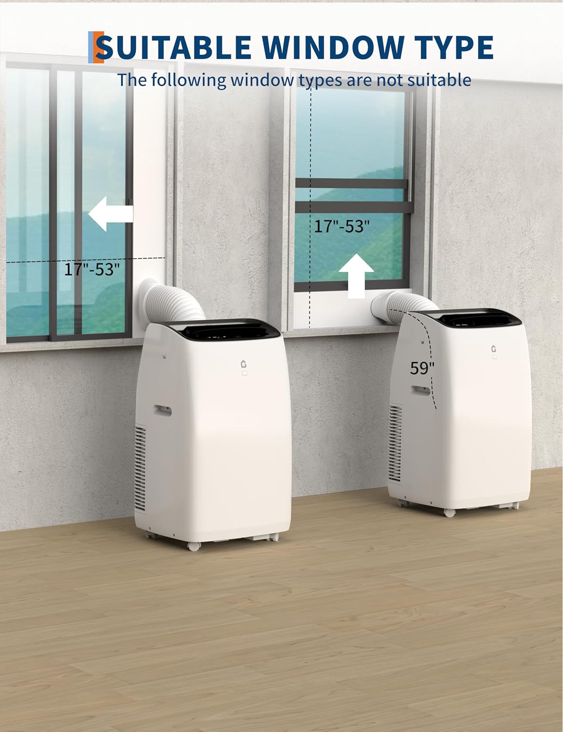 14000 BTU Portable Air Conditioner with Heat, 4 in-1 AC Unit with Fan, Dehumidifier & Heater, Cools & Sleep Mode for Rooms Up to 750 Sq.Ft, Remote Control & 24H Timer Windows Kit Included