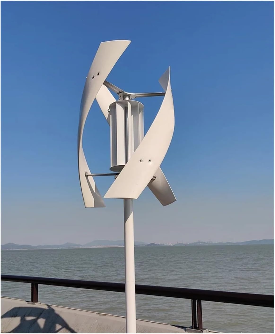 5KW Wind Turbine with Solar Panel Battery 5KW Vertical Axis Maglev Wind Turbine for Household Family with Controller Industrial Energy(MPPT Hybrid Control,12V)