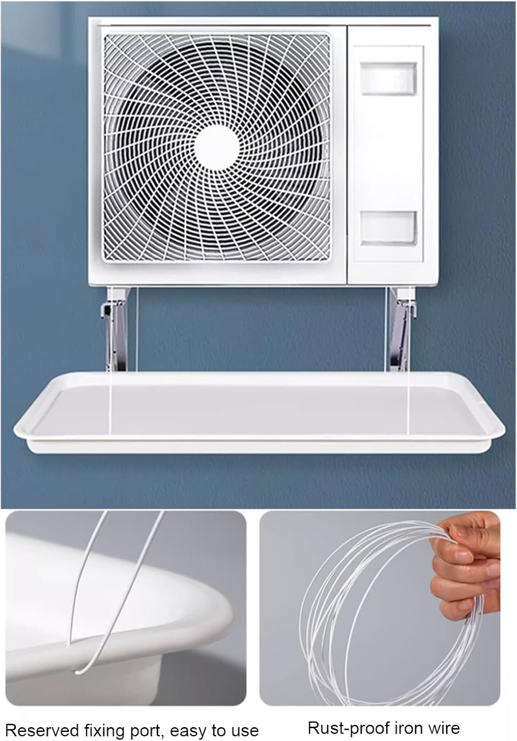 Condensate Drain Pan, Plastic Drain Pan with 200 Cm/78 Inch Hose, Suitable for Indoor and Outdoor Air Conditioner Units(91.5 * 45 * 2.5cm/36 * 17.7 * 0.98in)