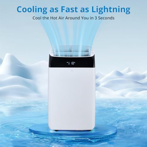 Portable Air Conditioner 14,000 BTU, Cools Up to 750 Sq.Ft - 3-in-1 Energy Efficient Cooling AC Unit with Remote Control, Quiet Sleep Mode, 24H Timer, Includes Window Kit, White
