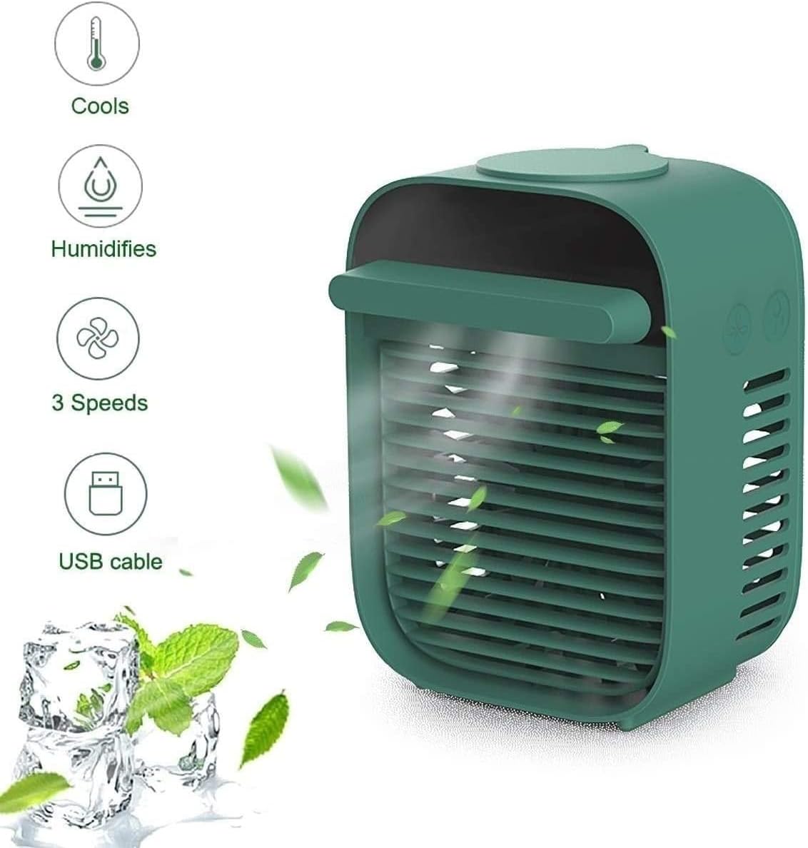 Portable Air Conditioner Fan, Small Desktop Cooling Fan, Personal Air Conditioner, Portable Air Cooler, Suitable for Home, Bedroom Room, Office, Dorm