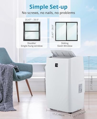 TrailBlaze 12000 BTU Portable Air Conditioner, Portable AC Unit with Remote Control, Energy-Efficient Cooling for 750 Sq.ft Spaces,Fan, Dehumidify Modes, Sleep Mode, Portable AC for Room