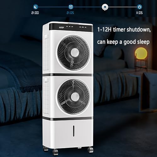 Portable Cooling Fan ,Evaporative Air Cooler, Swamp Cooler with Remote; 12H Timer,3 Speeds, Air Conditioners for Bedroom, Living Room, Office; Tower Fan thats Blow Cold Air for Home(65cm(25.59in))