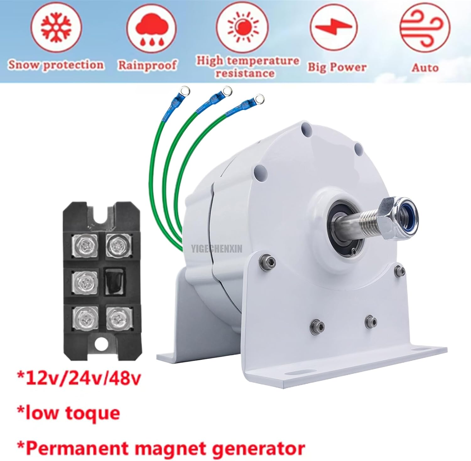 New Energy 10000W Permanent Magnet Generator, for Water Conservancy And Wind Power, 220V 48V 24V 12V 3 Phase AC Generator Electric Alternator (With Base),48v