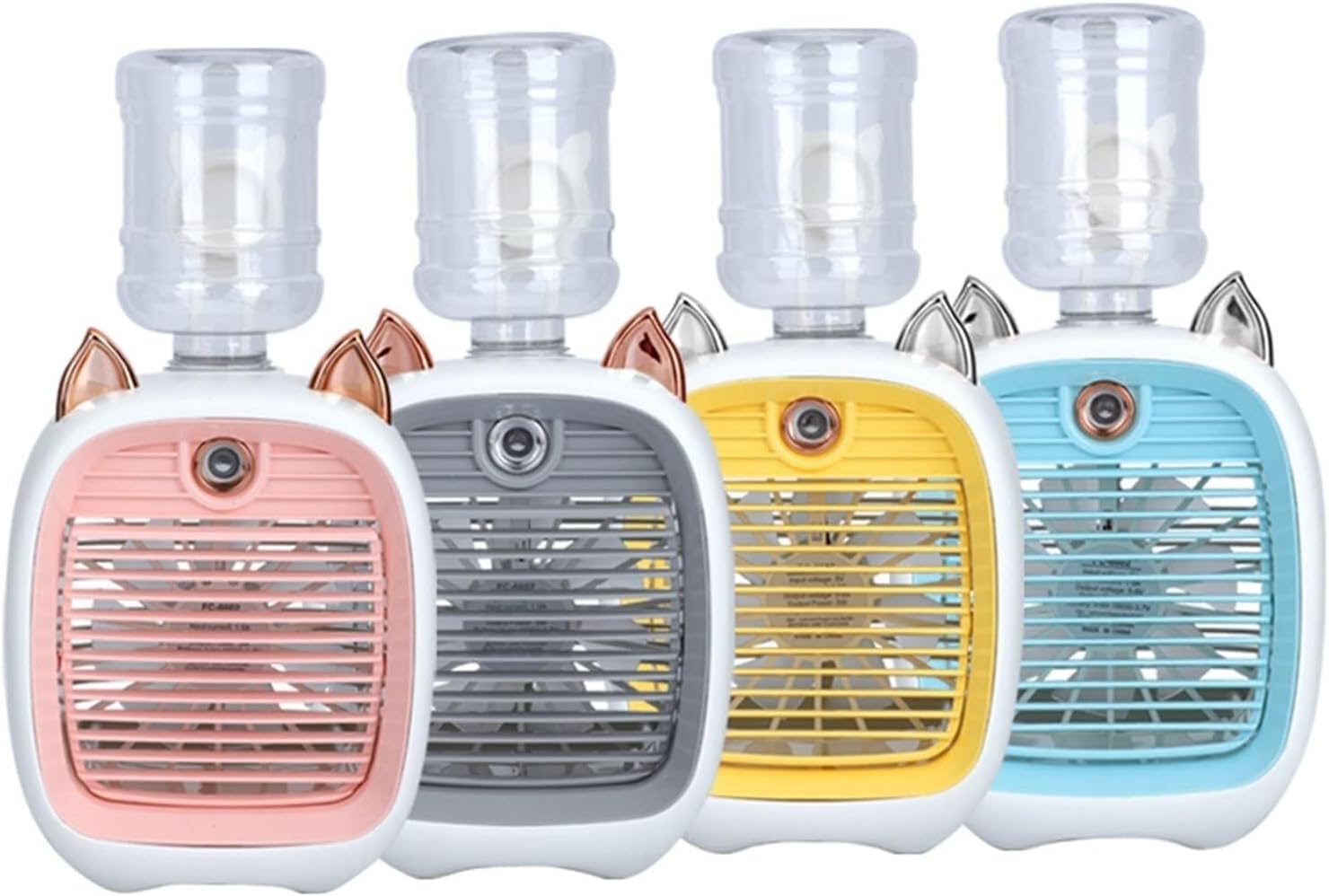 Portable Air Humidifier & Oil Diffuser, Rechargeable 1200/2400mAh Spray Cooling Fan, 3 Wind Speeds, Cute Outdoor & Home Mist Humidifier, Blue(Pink)