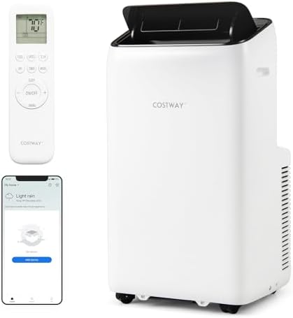 COSTWAY 14000 BTU Inverter Portable Air Conditioner, 3 in 1 Wifi Enabled Energy-saving AC Unit w/Fan & Dehumidifier for 650 Sq. Ft Rooms, Sleep Mode, 24H Timer, Remote Control & Window Kit (14000 BTU)