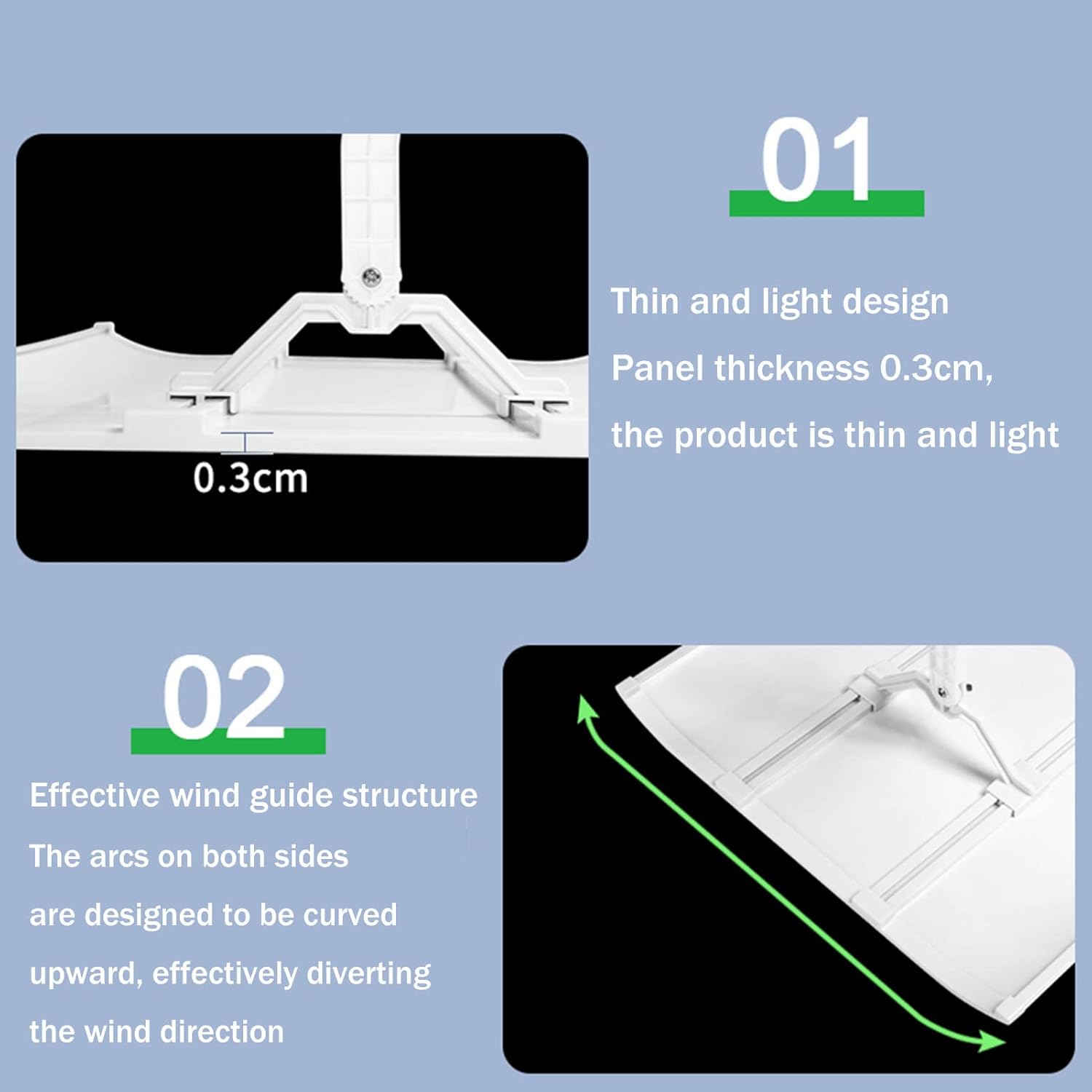 Ceiling Central Air Conditioning Wind Direction Deflector, Home Office Anti-Direct Blowing Air Conditioning Windshield, Suitable for Central Air Conditioner's Register and Grille