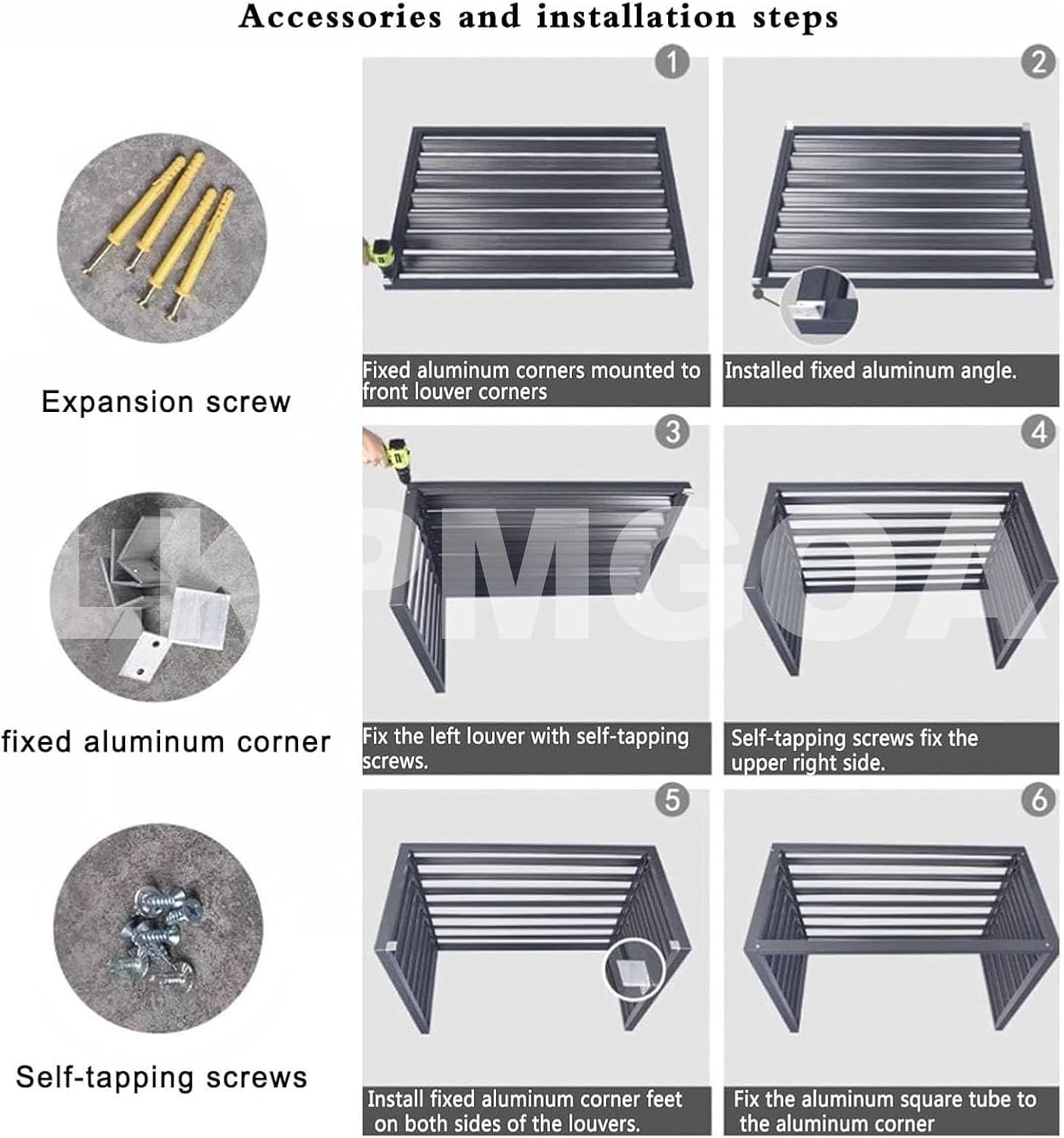 Aluminum Alloy Air Conditioner Fence, Support for Waterproof Plants, Privacy Fence, Theft Proof, Sturdy, Noise reducing(Brown,110cm)