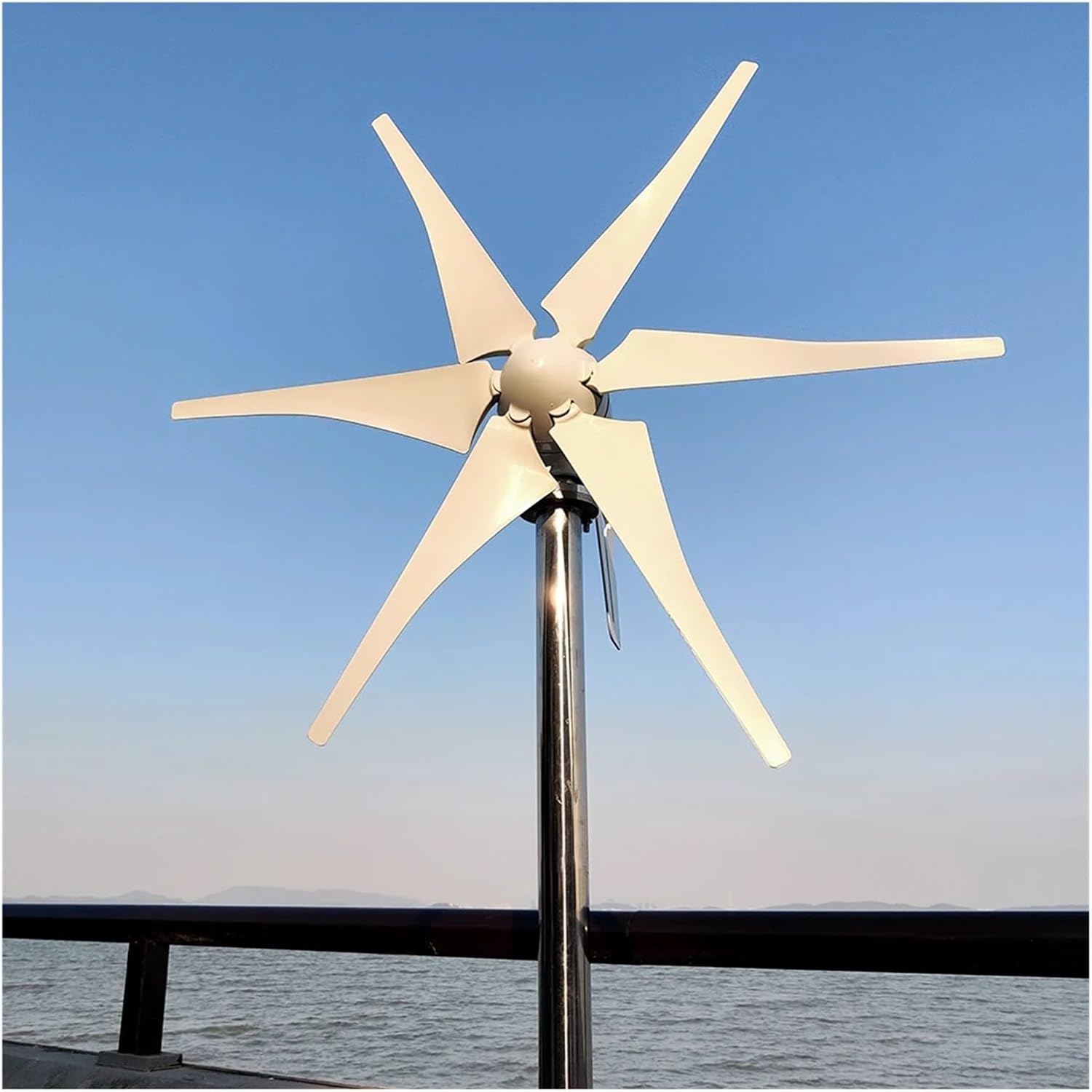 Horizontal Turbine 3000W Low Noise Wind Turbine Generator Kit 12V/24V/48V Low Wind High Eificiency Automitic Multi-Leaf Industrial Energy(1000W,with MPPT Controller_48V)