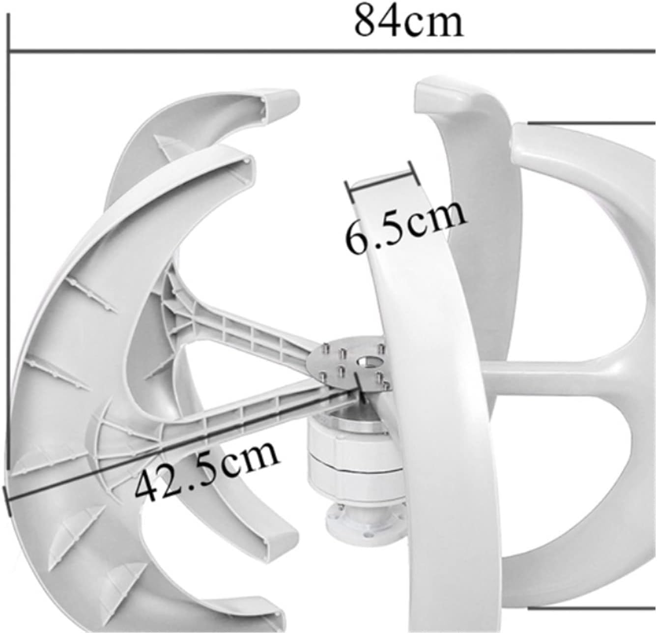 Wind Turbine, Wind Power Turbines Generator 8000W 12/24/48V 5 Blades Generator Lantern Wind turbines Vertical Axis for Streetlight Controller(White,Wind Turbine ONLY_12V)