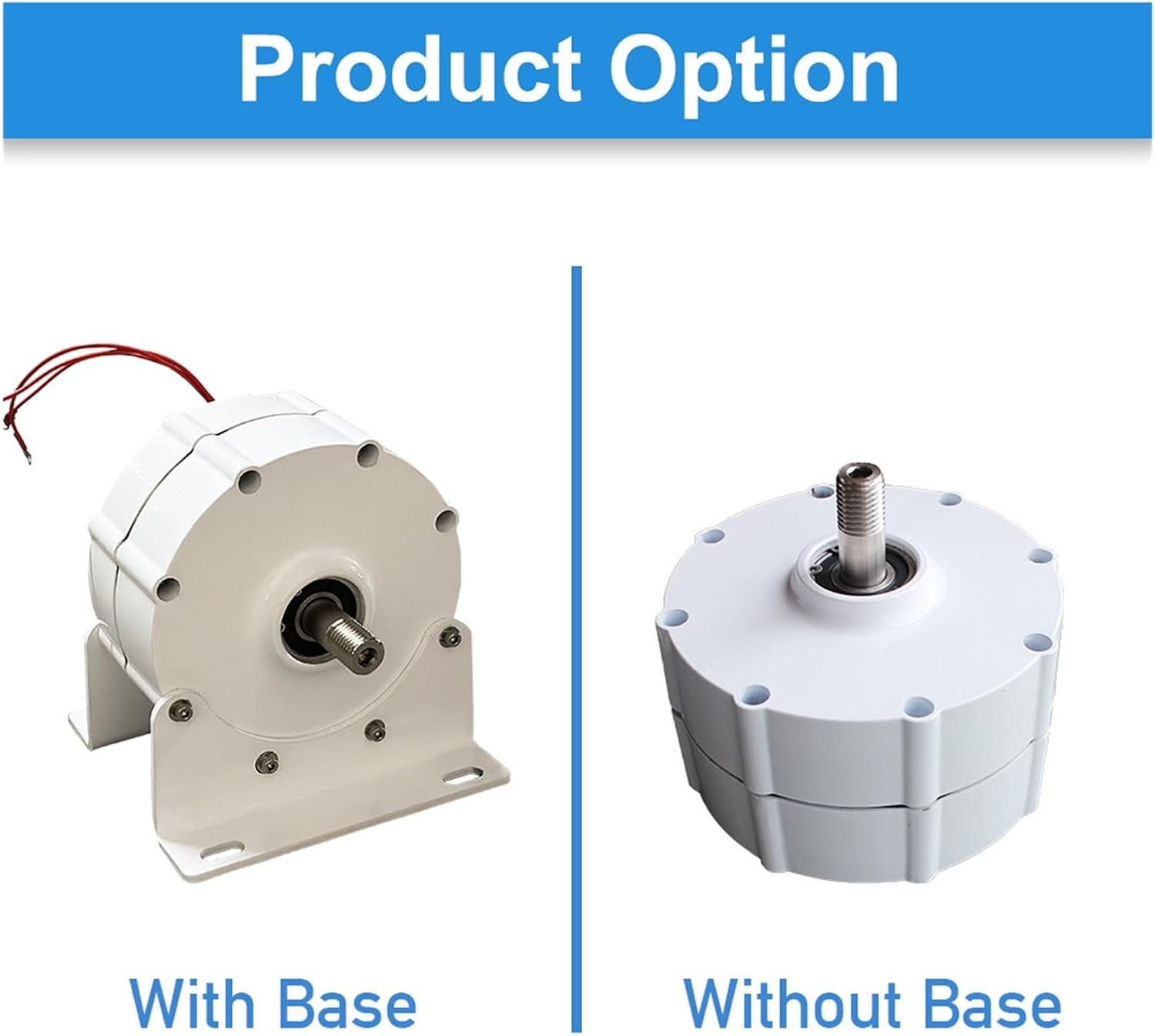 3000W Wind Turbine Kit Gearless Permanent Magnet Generator for Wind Turbine Water Turbine Low RPM Water Conservancy Industrial Energy(with Base,Single Shaft_48V)
