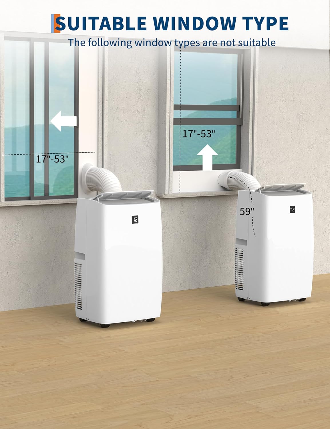 12000 BTU Portable Air Conditioner, 3-in-1 Portable AC Unit with Fan Mode & Dehumidifier, Fast Cooling AC Unit with Remote Control & 24 Timer for Large Room up to 550 Sq.