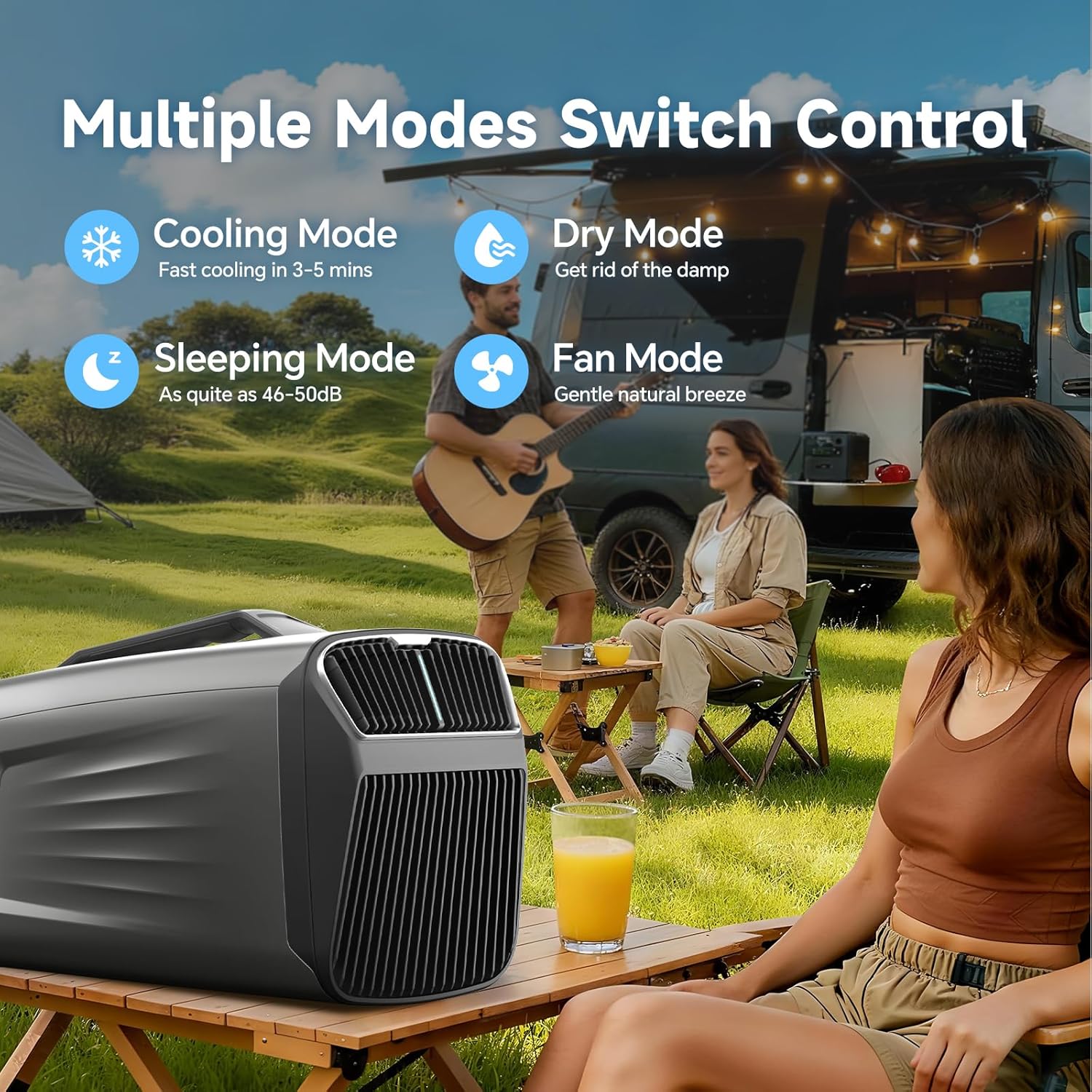 5400 BTU Portable Tent Air Conditioner For Camping,No Drill Installation, Cooling and Dehumidifier for Small Room, RV, Outdoor Picnic, Car Parking Cooling, Pet,Handheld Mobile AC Unit