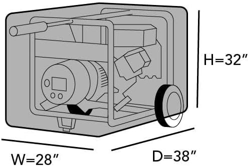 Covermates Generator Cover - Heavy-Duty Polyester, Weather Resistant, Drawcord Hem, AC & Equipment, 28W x 38D x 32H, Ripstop Black