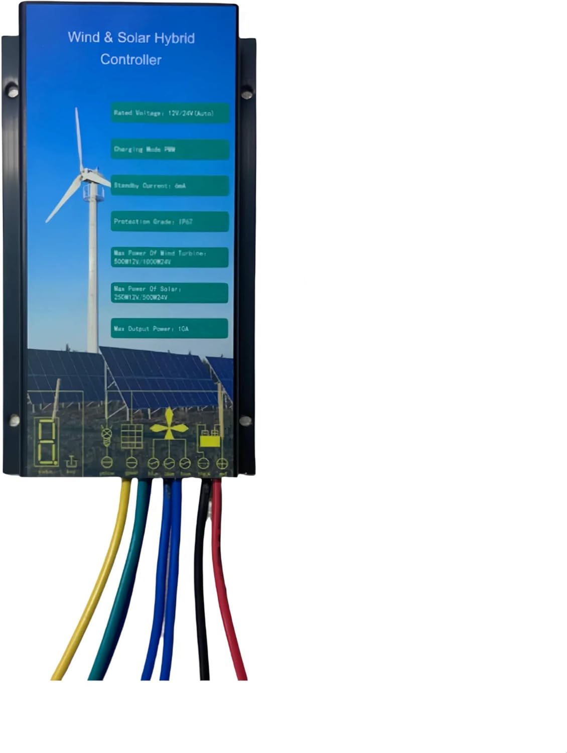 IP67 Waterproof 12V/24V Automatic Controller, Hybrid Solar Wind Charging Controller Apply to Wind Turbine Charge and Solar Panel Charging ,48V