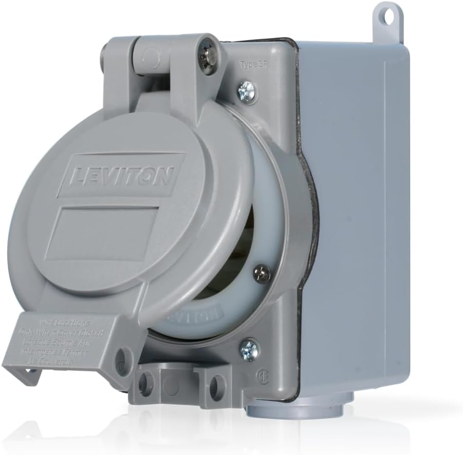 Leviton 30 Amp Generator Power Cord Inlet Kit, 37830-KIT
