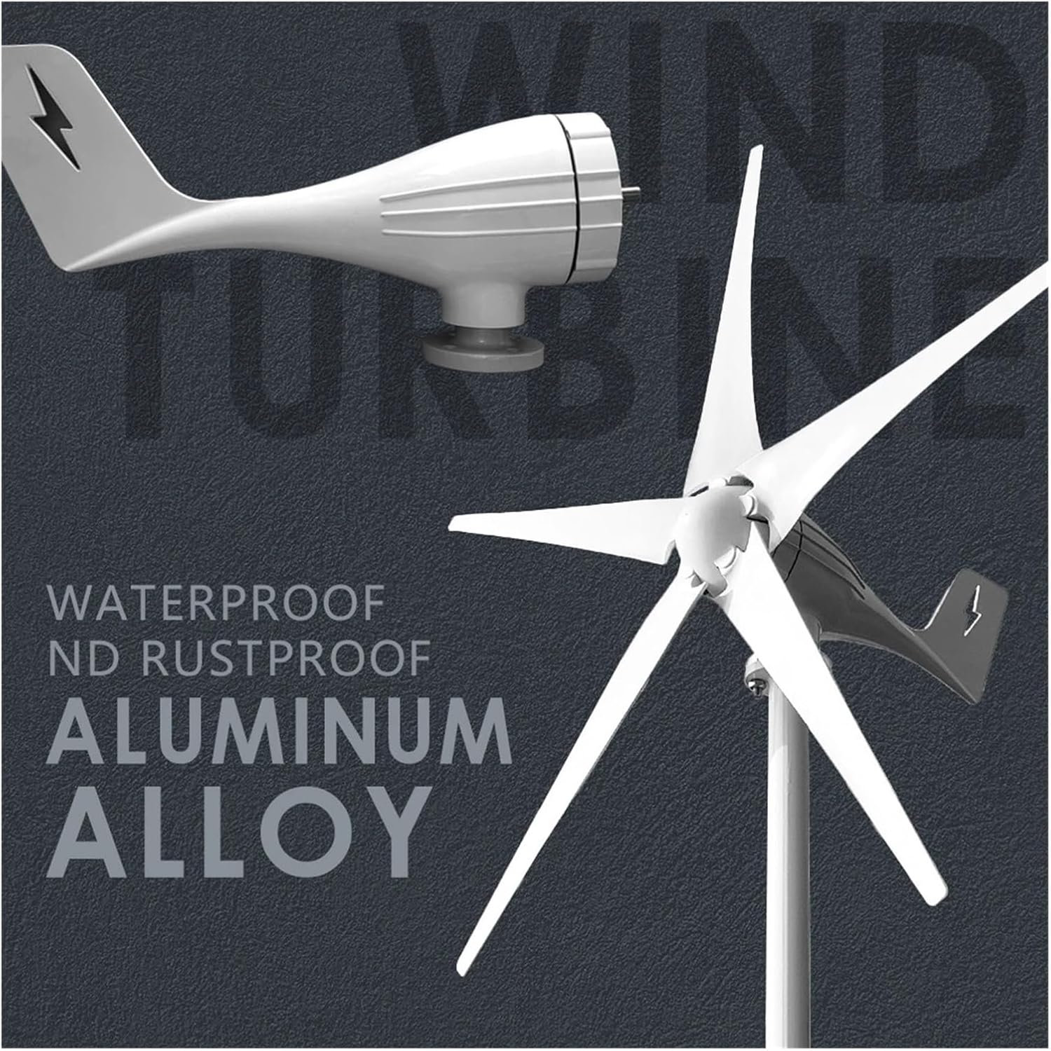Wind Turbines, Small Wind Turbine Free Energy 2000w 12v 24v 48v 5 Blades Windmills RV Yacht Farm for Home Use(12V)