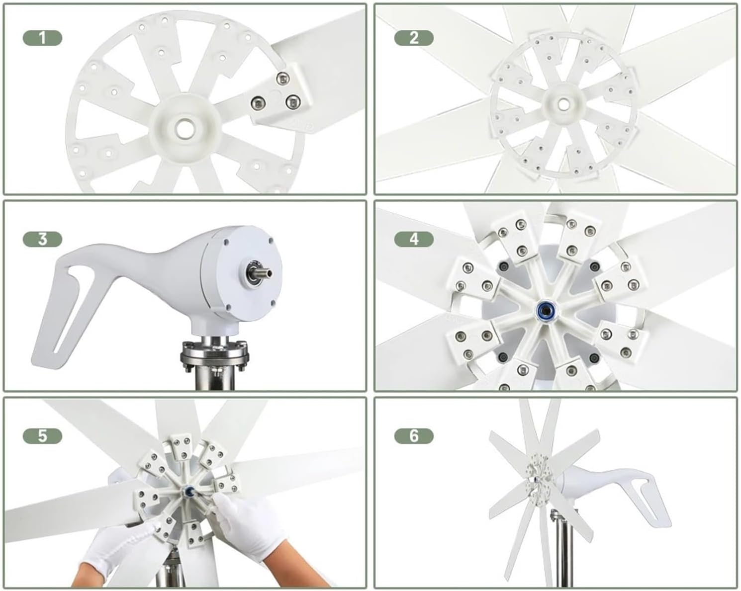 1000W Wind Turbine Generator Kit Horizontal Turbine 12V/24V/48V Low Noise Household with 7 Blades Industrial Energy(Off Grid System,48V_1000W)