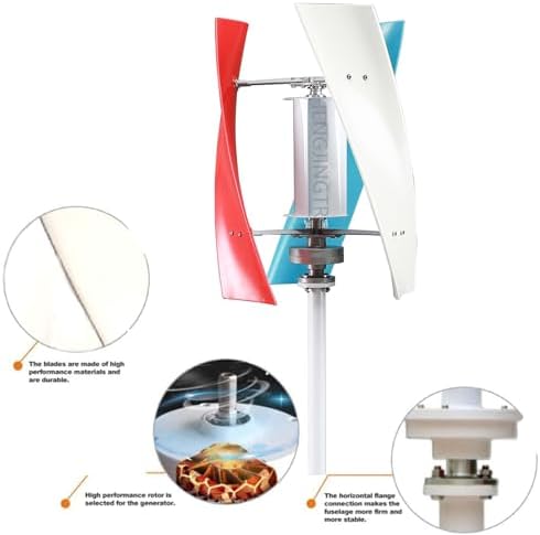 1000W-5000W Vertical Axis Wind Turbine Generator Kit - 220V/48V/24V/12V AC, Low Speed Start, Perfect for Home & Street Lighting, Eco-Friendly Wind Power Solution