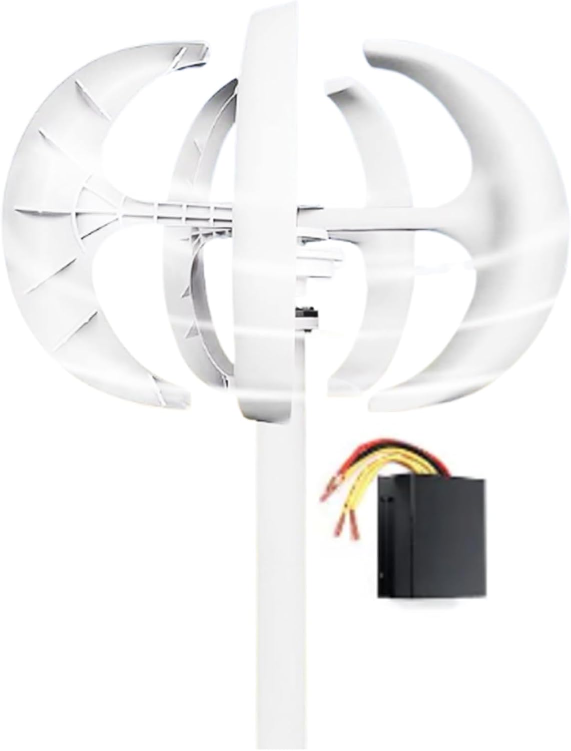 1000W 12V 24V 48V Lantern Wind Turbine Wind Power, with Controller Ac Output Generator Wind Turbine Suitable for Wind and Solar Power Generation(White)