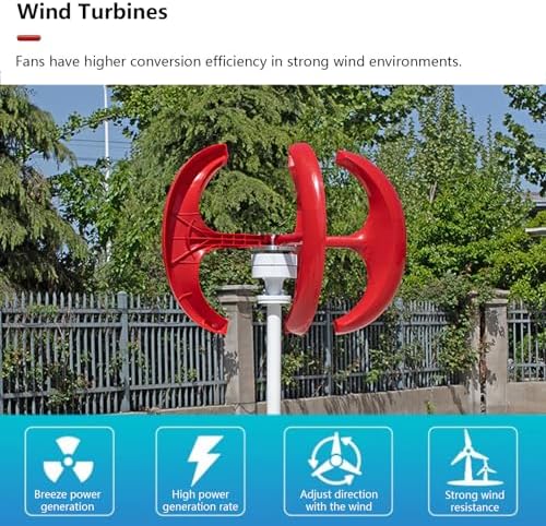 High-Efficiency 13000W Wind Turbine Generator Kit - 5-Blade Vertical Axis, 12V/24V/48V/72V/110V/220V, AC Permanent Magnet, Includes Controller, Perfect for Home & RV Energy Solutions, White