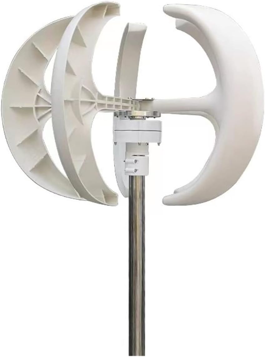 Wind Turbine, Vertical Wind Turbine Windmill 1000W 12v 24v Low Noise Wind Speed Start Rotation Free Energy with MPPT Charge Controller(White,with MPPT Controller_24V)