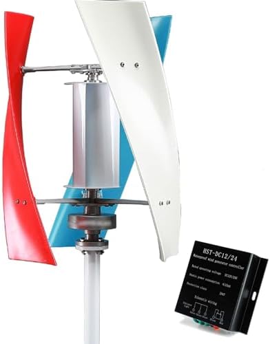 3000W Noiseless Vertical Wind Turbine Kit - Horizontal Generator with Magnetic Levitation 3-Blade Design & Controller for Home Battery Charging Solutions