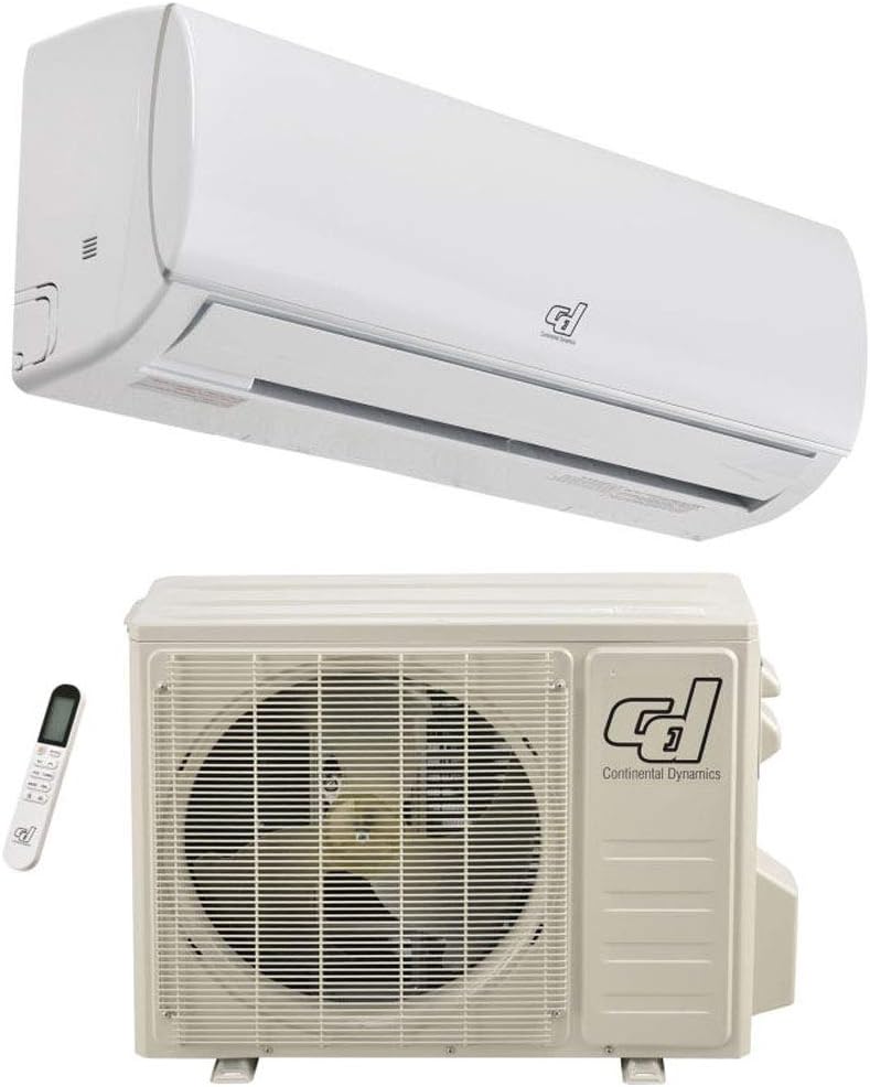Continental Dynamics 292873 Ductless Air Conditioner Inverter Split System 18K BTU 230V Cool with Heat,Wifi Enabled, Independent Dehumidification, Eco Mode (T6K292873)