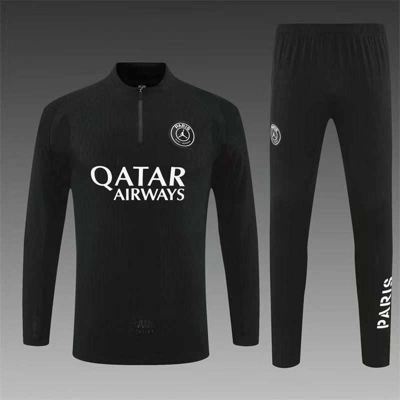 Conjunto de calentamiento PSG negro manga larga - NewNow