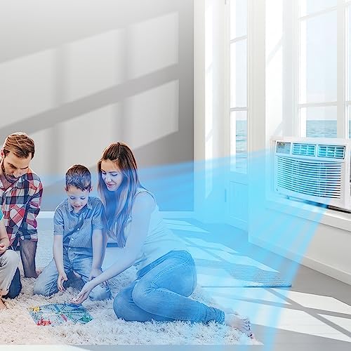 Window Air Conditioner 8000BTU AC Unit with Remote, App Control, Flexible Window Opening, 3 Cooling and Fan Speeds