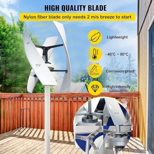 6000W-15000W No Noise Vertical Wind Turbine Generator, 12V/24V/48V Magnetic Levitation with MPPT Controller for Home & Street Lighting Solutions