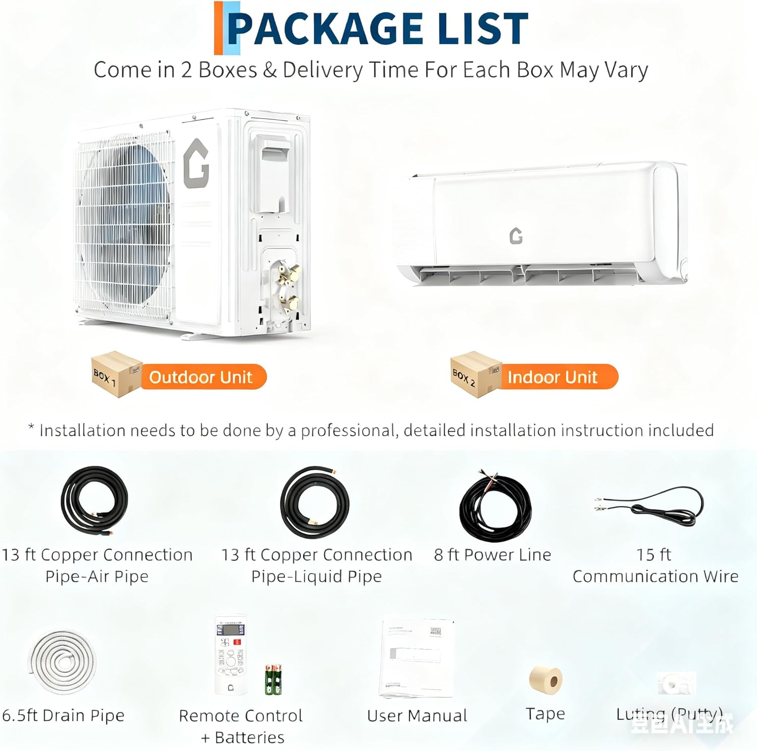 18,000 BTU Air Conditioner & Heater Pump, Covers Room Up to 1000 Sq. Ft, Enabled WIFI 21 SEER2 230 V Energy Efficient Ductless Air Conditioner, Mini Split AC & Heater Pump w/Inverter