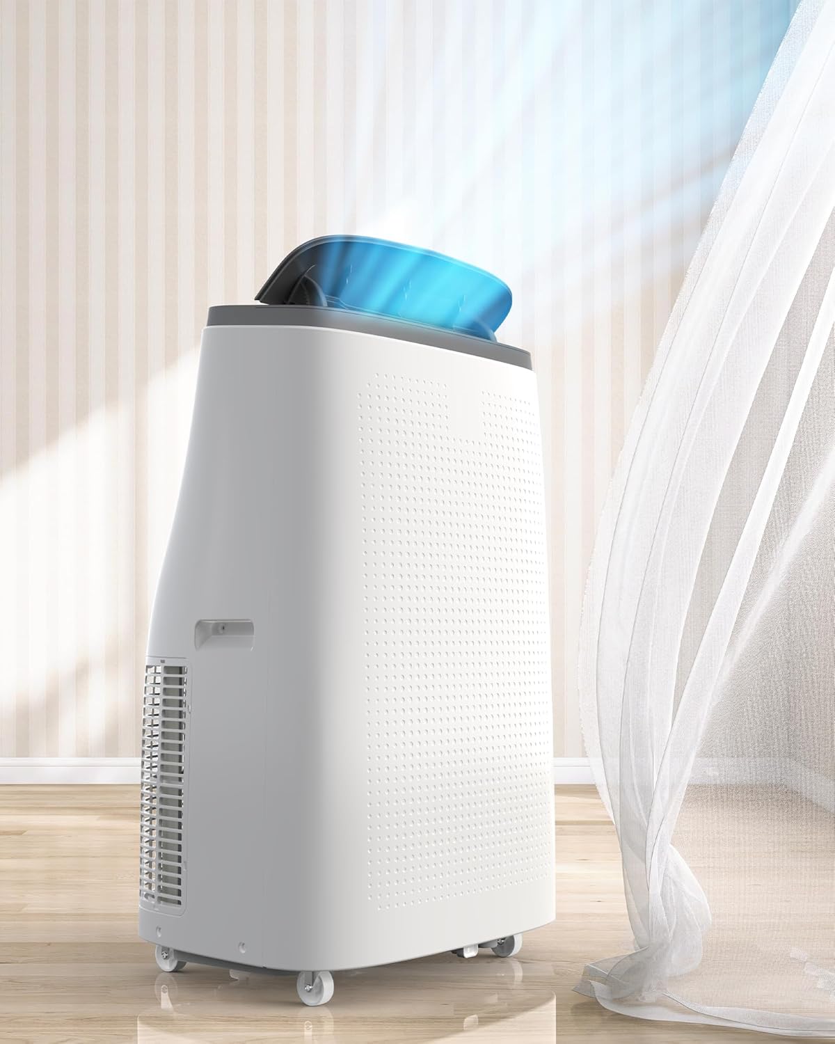 14,000 BTU 3-in-1 Portable Air Conditioner with Window Kit, Cools up to 750 Sq.Ft, 75-Pint Dehumidifier, 51db Ultra Quiet, 4-Way Airflow Remote Control, For Living room