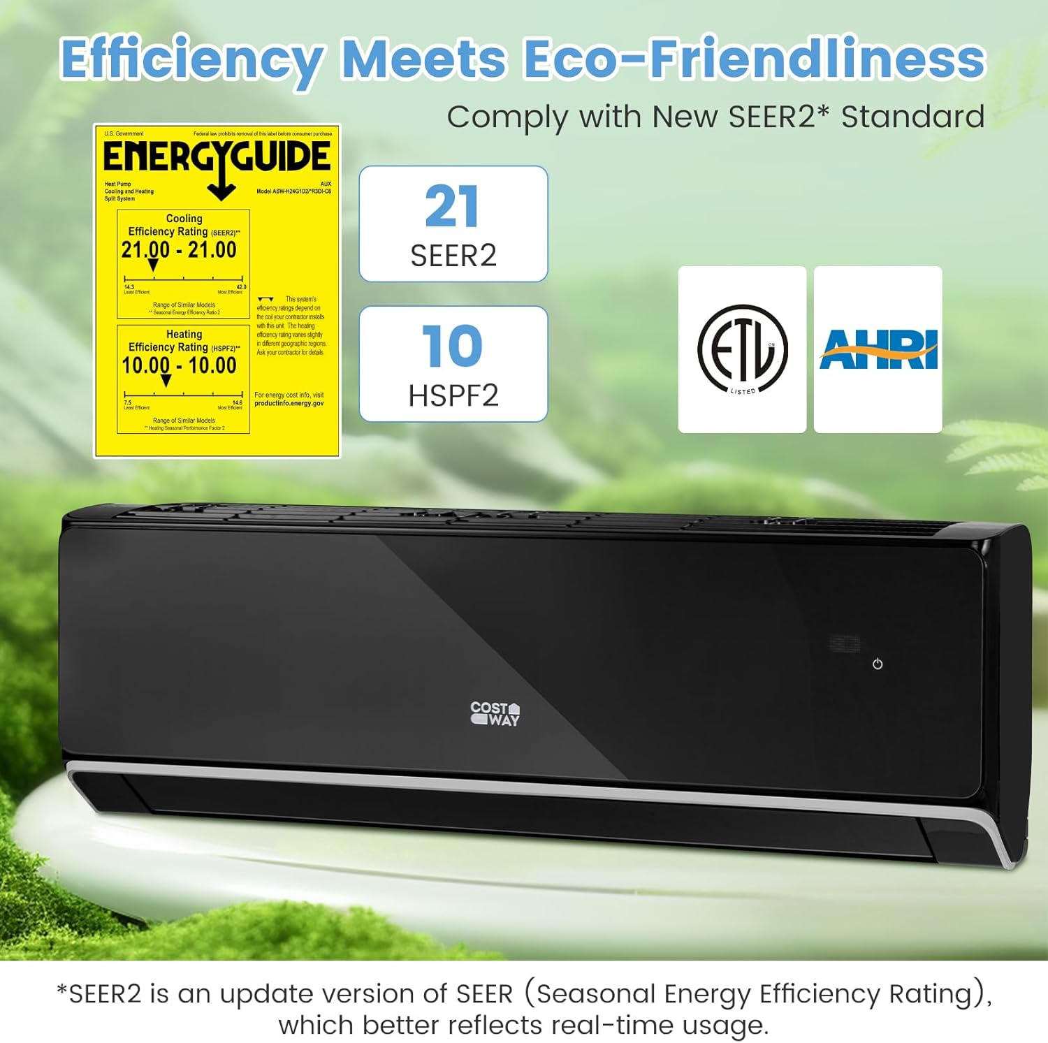 SIMOE 24,000BTU Mini Split Air Conditioner& Heater, 21 SEER2 Wall-Mounted Ductless AC Unit Cools Rooms up to 1500 Sq. Ft, Compatible with Alexa, Inverter AC with 2 Ton Heat Pump & Installation Kit