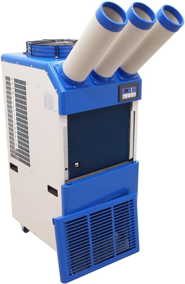 Industrial Air Conditioner Portable Spot Cooler 22178BTU/H 3 Column Air-Cooled Mobile Outdoor Cooling Aircon 220V