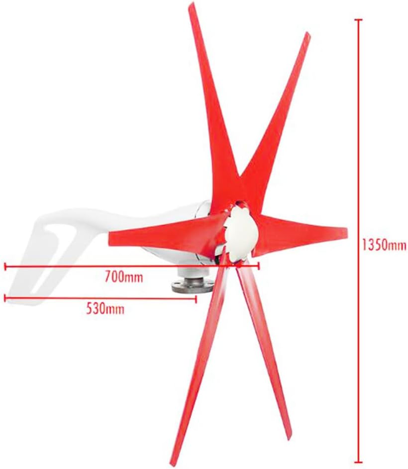 12v,BAOJUHUIKANG 12V/24V/48V 6 Blade Home Wind Turbine Generator Kit with Controller And 3-Phase Alternator, Small Windmill Generator for Home Park Boat,12000W-220V