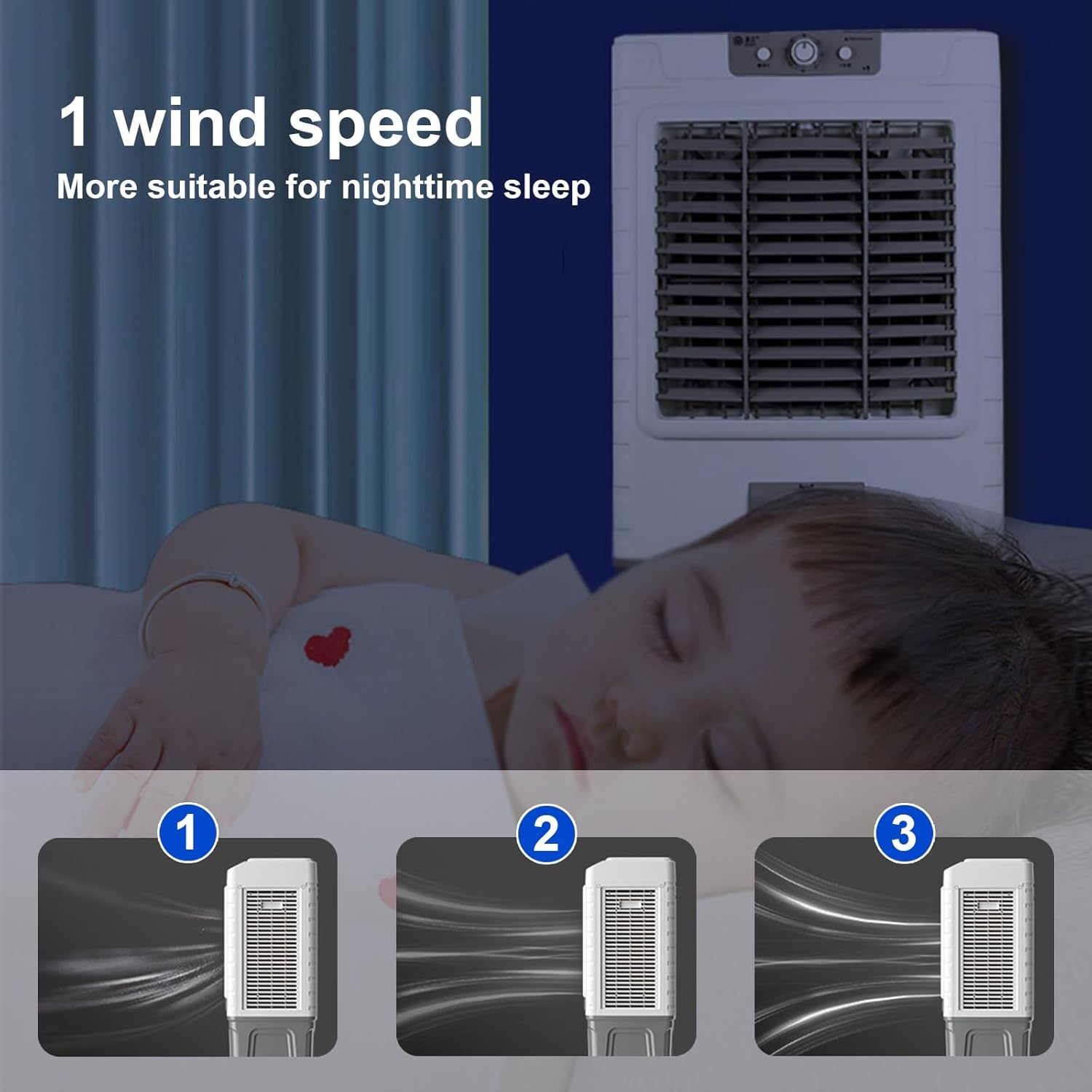 Evaporative Air Cooler, Swamp Cooler Air Conditioner, 120° Oscillation Swamp Cooler, 3 Wind Speeds for Outdoor Indoor Use