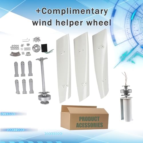 20000W Vertical Wind Turbine Generator, 12V/24V/48V Output with Controller, 3-Blade Dynamic Design, Auto Windward Adjustment, Perfect for Boats, Mobile Homes, Gazebos (Colorful, 48V)
