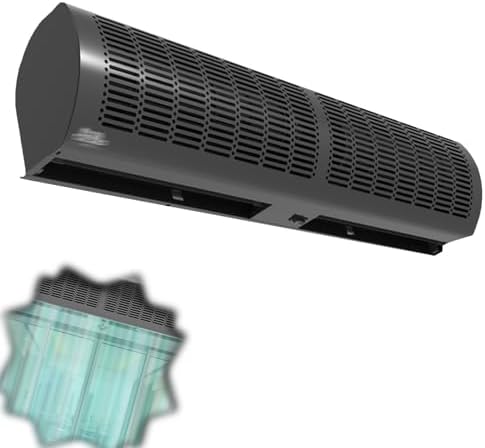 Air Curtain,Commercial Silent Door Air Curtain Machine, Energy-Saving Remote Control Black, Available in 1.5/1.8/2 Meters(1.2m)